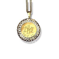 Médaille Vierge Marie en rosace - Castafiore