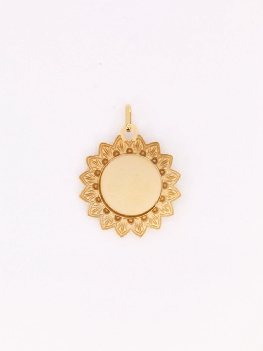 Médaille vintage Étoile d'amour or jaune rubis - Castafiore