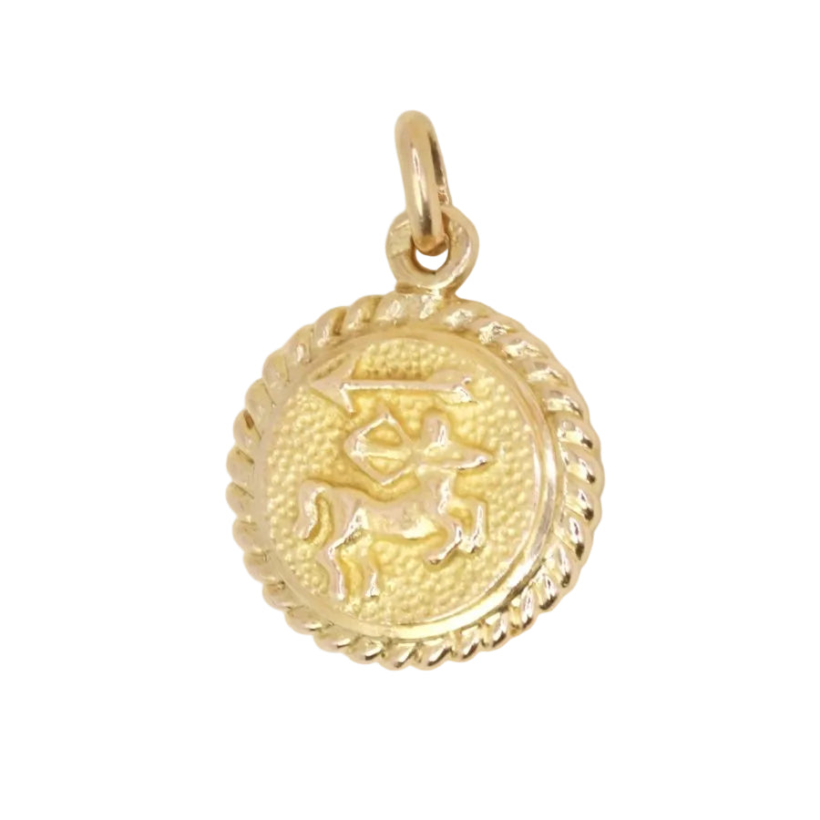Médaille zodiaque Sagittaire or jaune rubis - Castafiore