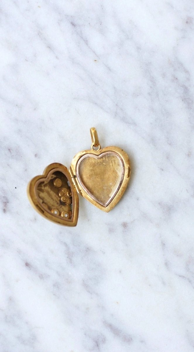 Médaillon cœur ouvrant en or, diamants, et perles - Castafiore