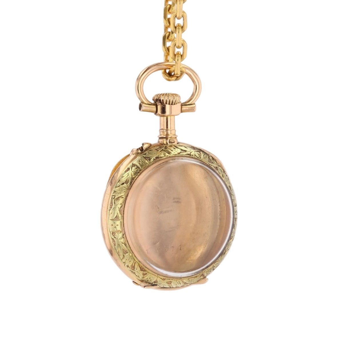 Médaillon en or rose, or vert et diamants - Castafiore