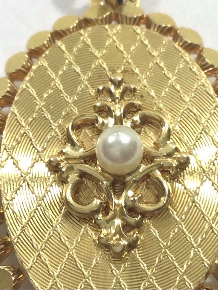 Médaillon Photo Or Et Perle - Castafiore