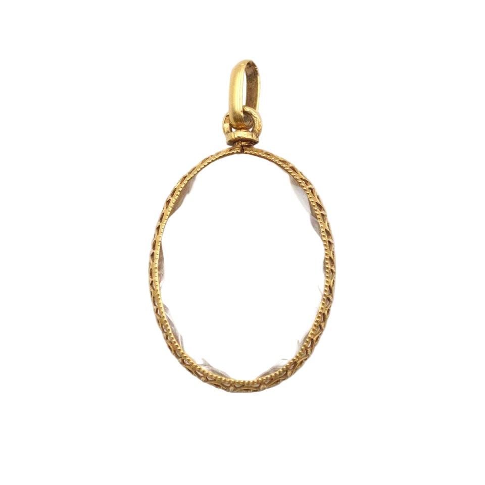 Médaillon porte - photo ovale en or jaune - Castafiore