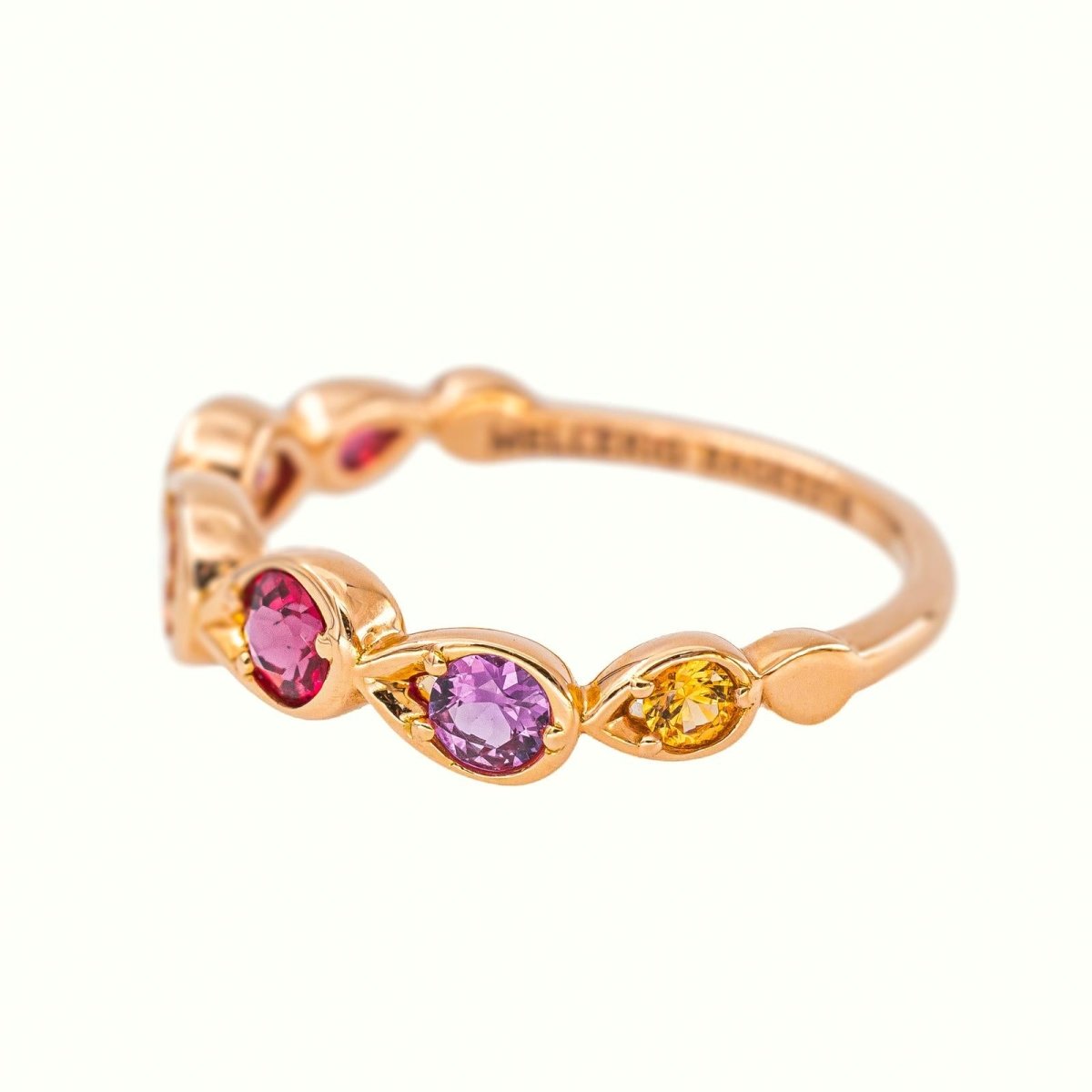 Mellerio Bague Anneau Indra Rose Or rose Saphir - Castafiore