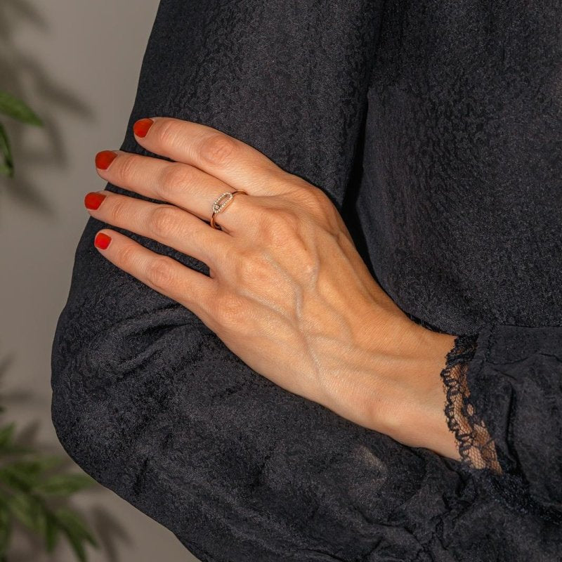 Messika Bague Move Uno Or rose Diamant - Castafiore