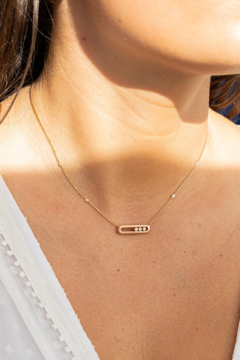 Collier Messika Move Or Rose Messika Baby Move Necklace Rose Gold