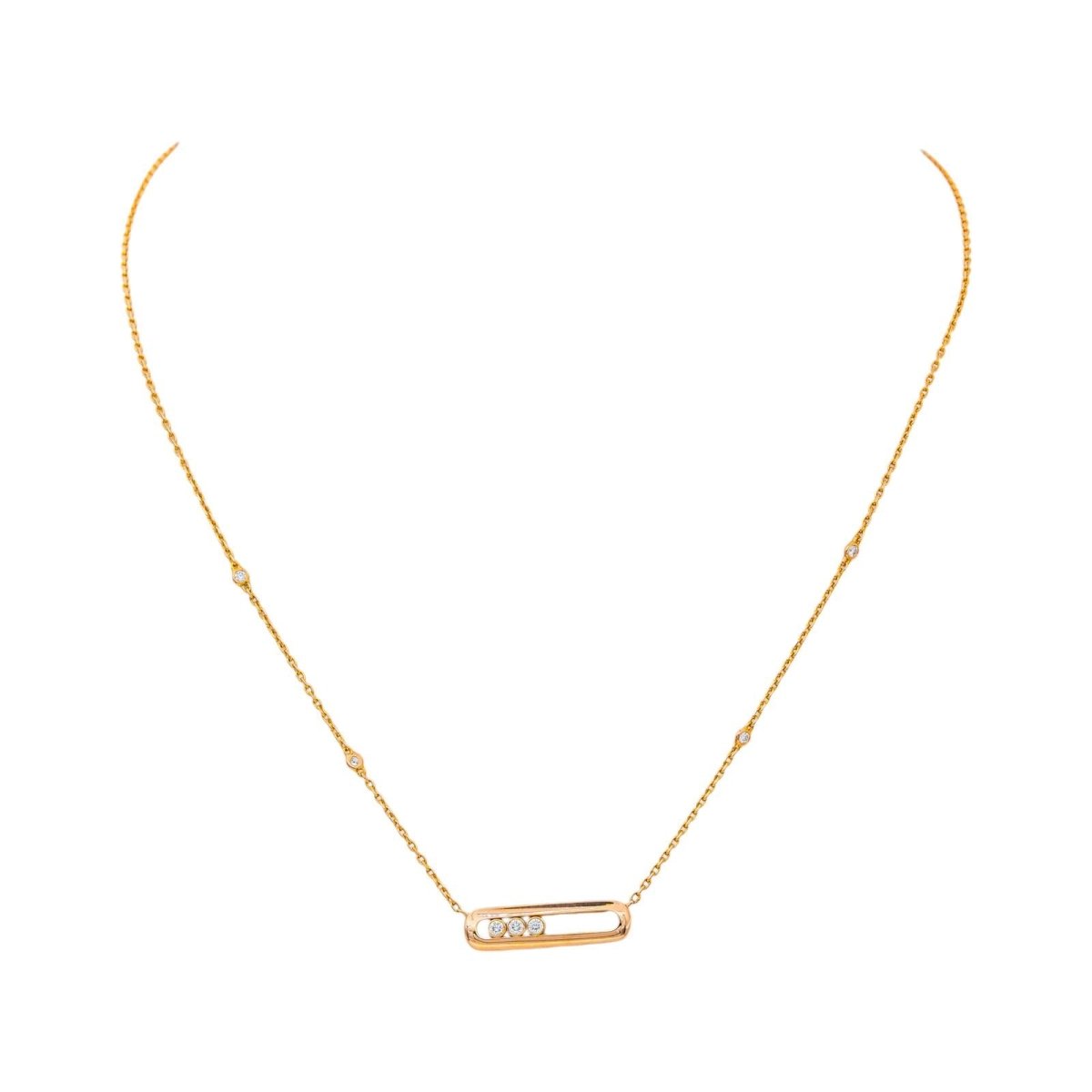 Messika Collier Move classique Or rose Diamant - Castafiore