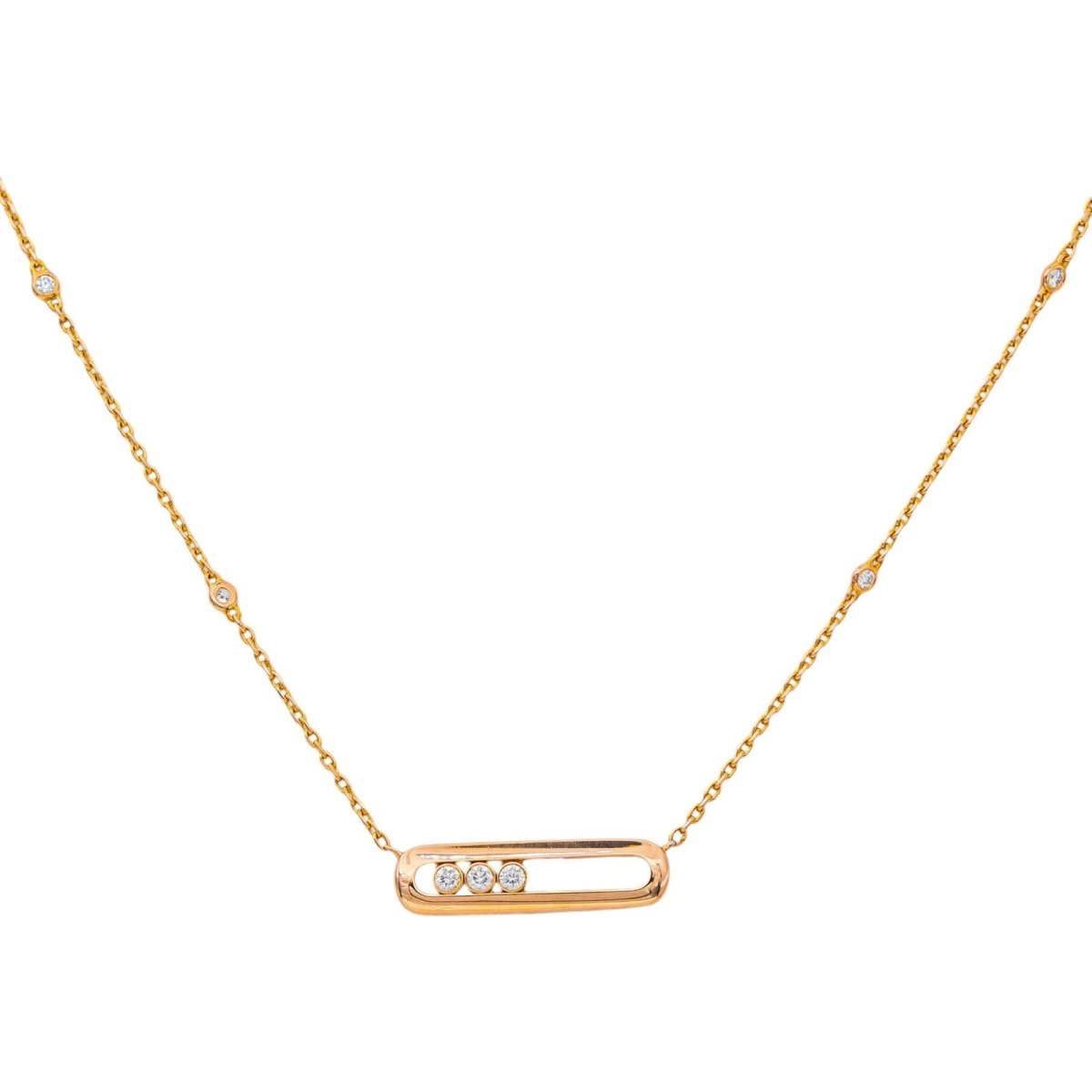 Messika Collier Move classique Or rose Diamant - Castafiore