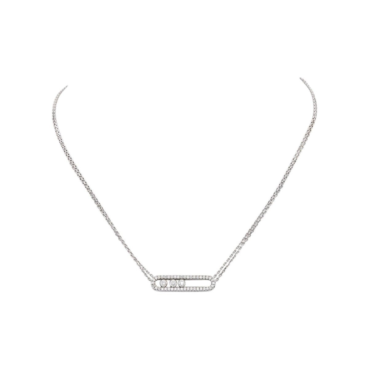 Messika Collier Move Or blanc Diamant - Castafiore