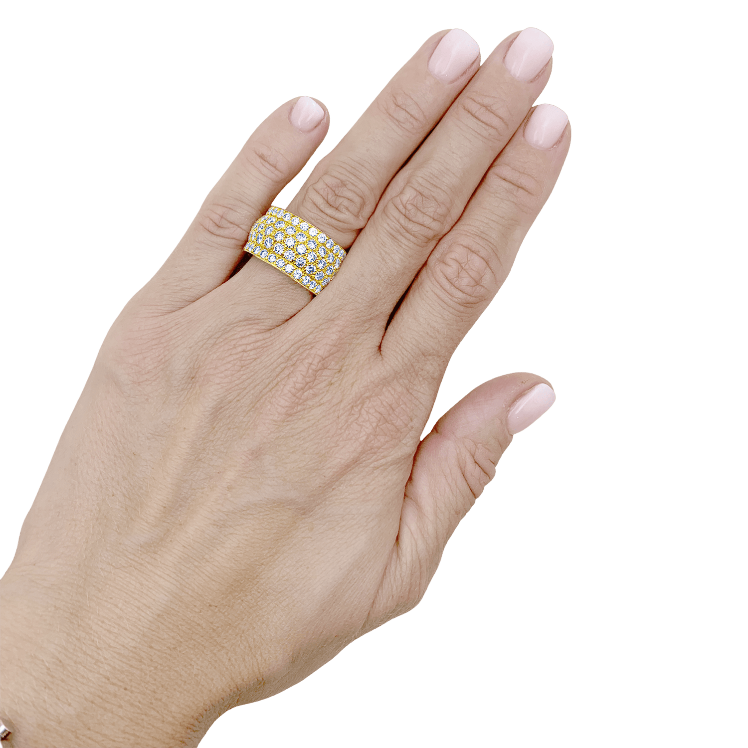 Bague bandeau Cartier, « Nigeria », or jaune et diamants.