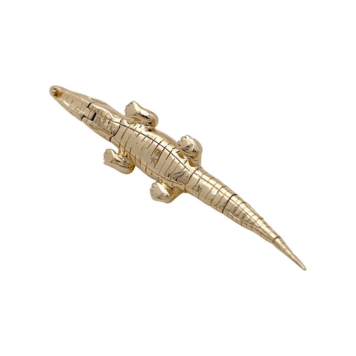 Mono boucle d'oreille BIBI VAN DER VELDEN "Alligator" en or jaune et diamants - Castafiore