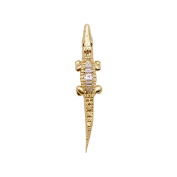 Mono boucle d'oreille BIBI VAN DER VELDEN "Alligator" en or jaune et diamants - Castafiore