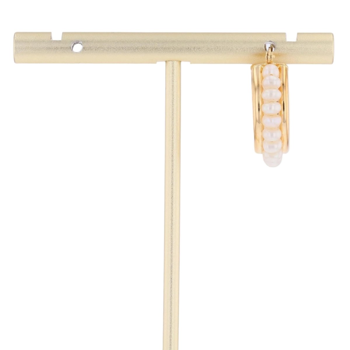 Mono boucle d'oreille Créole en or jaune et perles - Castafiore