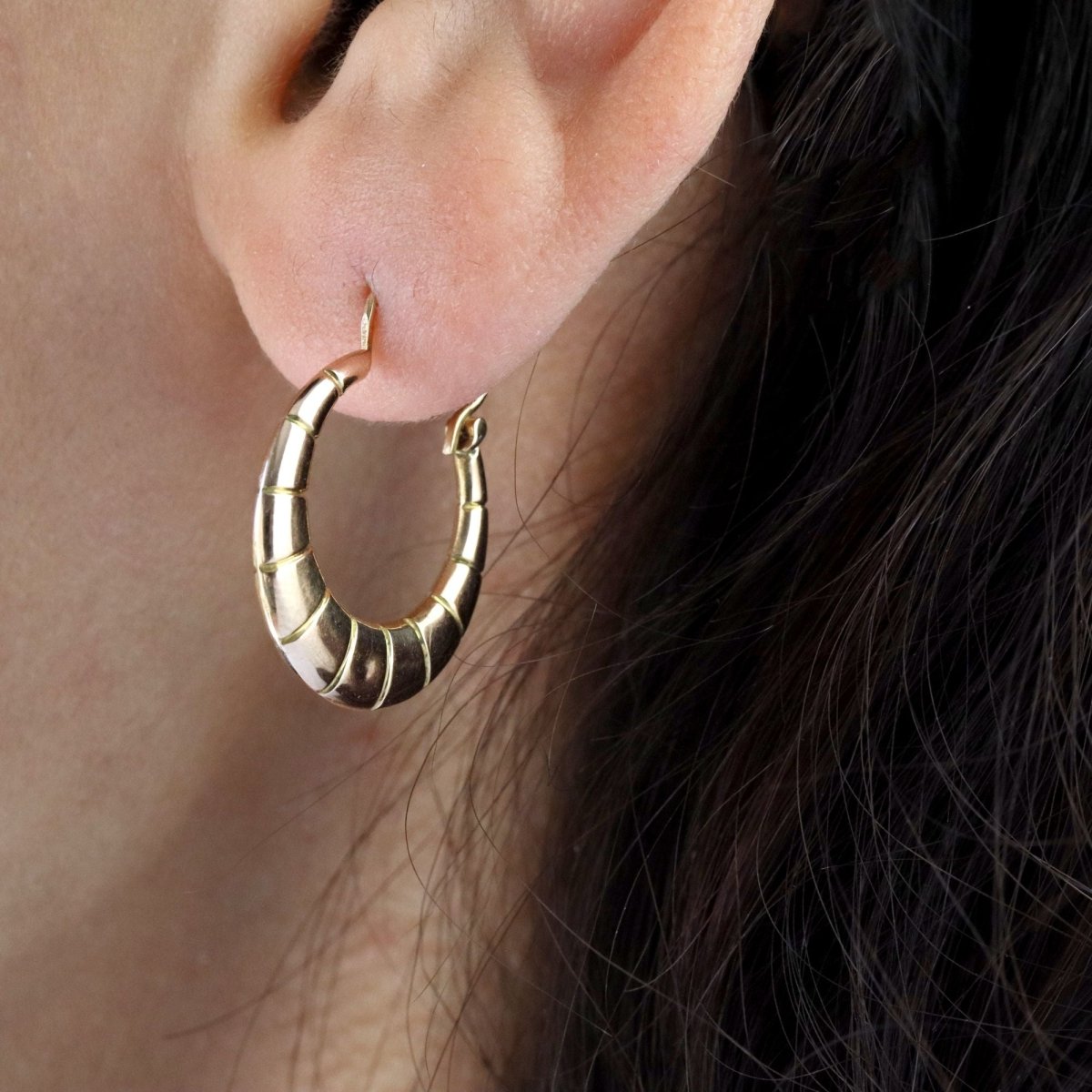 Mono boucle d'oreille Créole en or rose - Castafiore