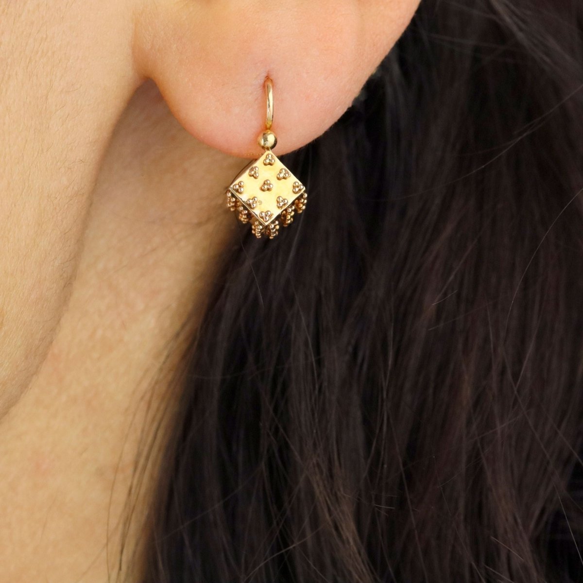 Mono boucle d'oreille Dormeuse en or rose - Castafiore