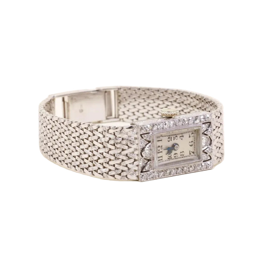 Montre ART DÉCO en or blanc et diamants - Castafiore