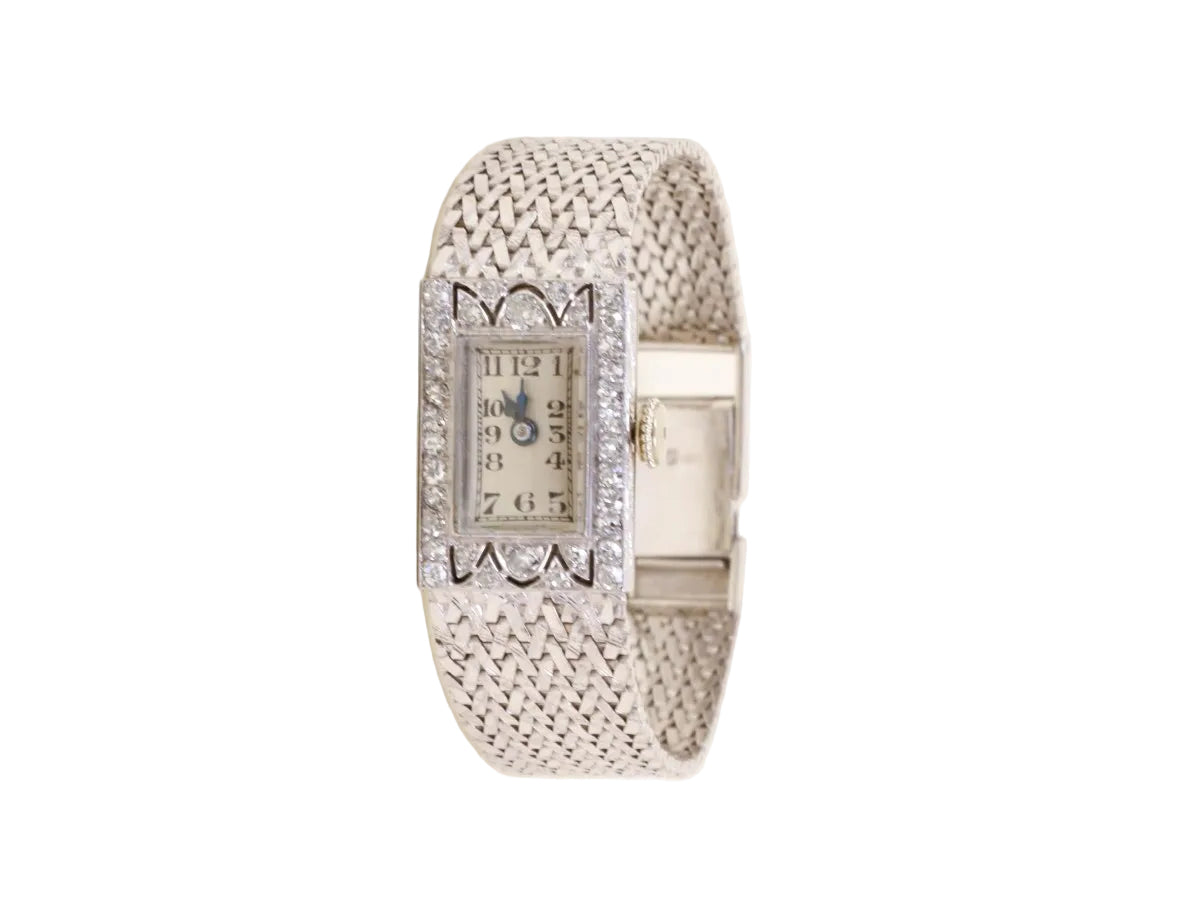 Montre ART DÉCO en or blanc et diamants - Castafiore