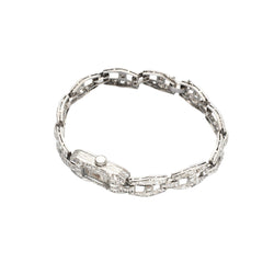 Montre Art Déco en or blanc et platine avec diamants - Castafiore