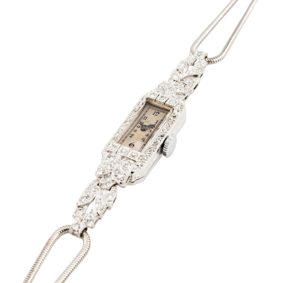 Montre Art Déco en platine et diamants - Castafiore