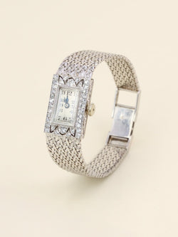 Montre Art Déco or blanc diamants - Castafiore