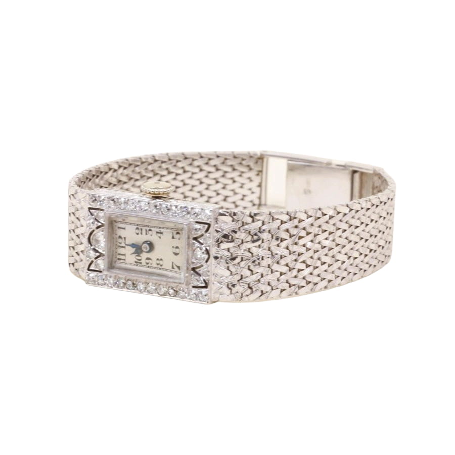 Montre Art Déco or blanc diamants - Castafiore