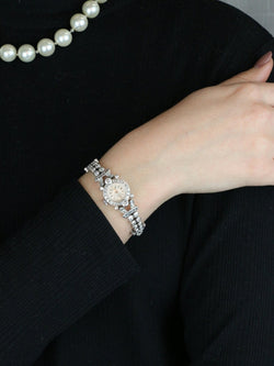 Montre Art Deco or blanc platine diamants - Castafiore