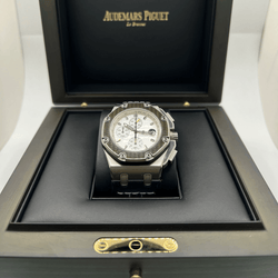 Montre AUDEMARS PIGUET "Royal Oak Offshore "Juan Pablo Montoya” en titane, carbonne, argent, acier et cuir - Castafiore