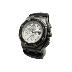 Montre AUDEMARS PIGUET "Royal Oak Offshore "Juan Pablo Montoya” en titane, carbonne, argent, acier et cuir - Castafiore