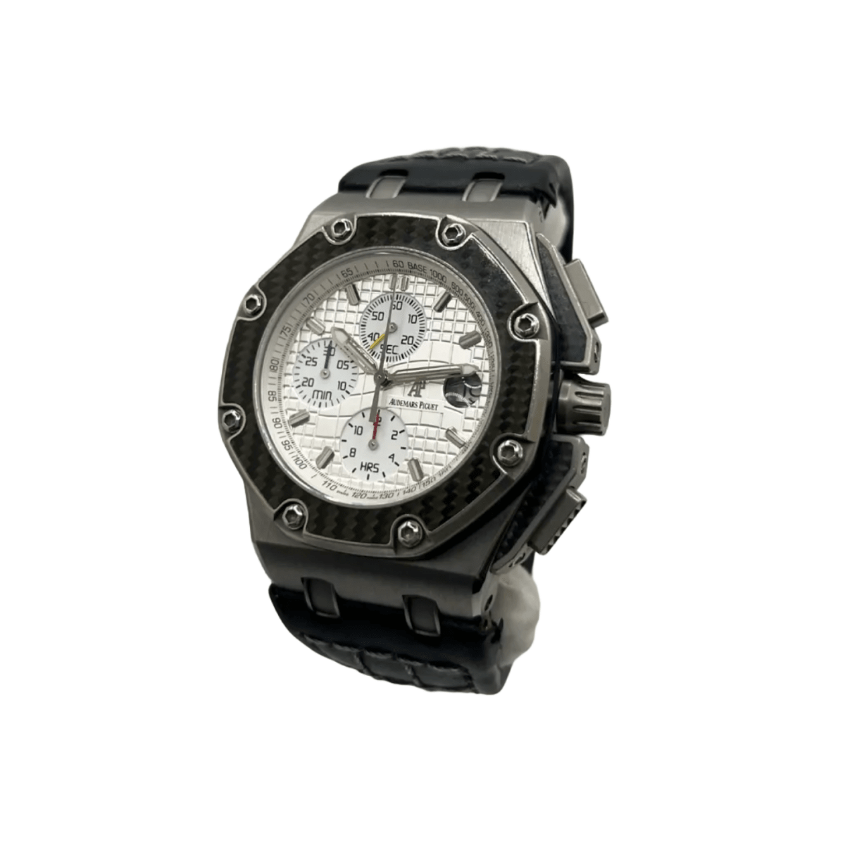 Montre AUDEMARS PIGUET "Royal Oak Offshore "Juan Pablo Montoya” en titane, carbonne, argent, acier et cuir - Castafiore