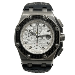 Montre AUDEMARS PIGUET "Royal Oak Offshore "Juan Pablo Montoya” en titane, carbonne, argent, acier et cuir - Castafiore