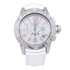 Montre Automatique JAEGER LECOULTRE "Lady Diving Chrono Date" en acier, argent cuir et diamants - Castafiore