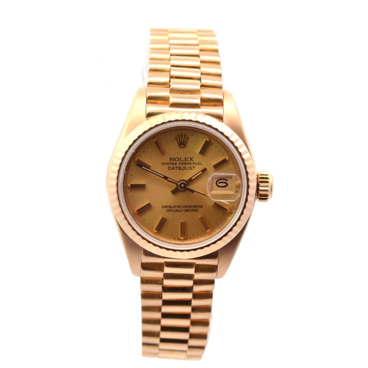 Montre Automatique ROLEX "DateJust" en or jaune et saphir - Castafiore
