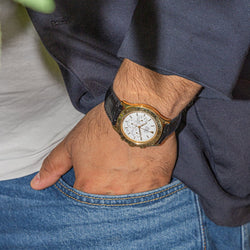 Montre Automatique ZENITH "El Primero" en or jaune et cuir - Castafiore