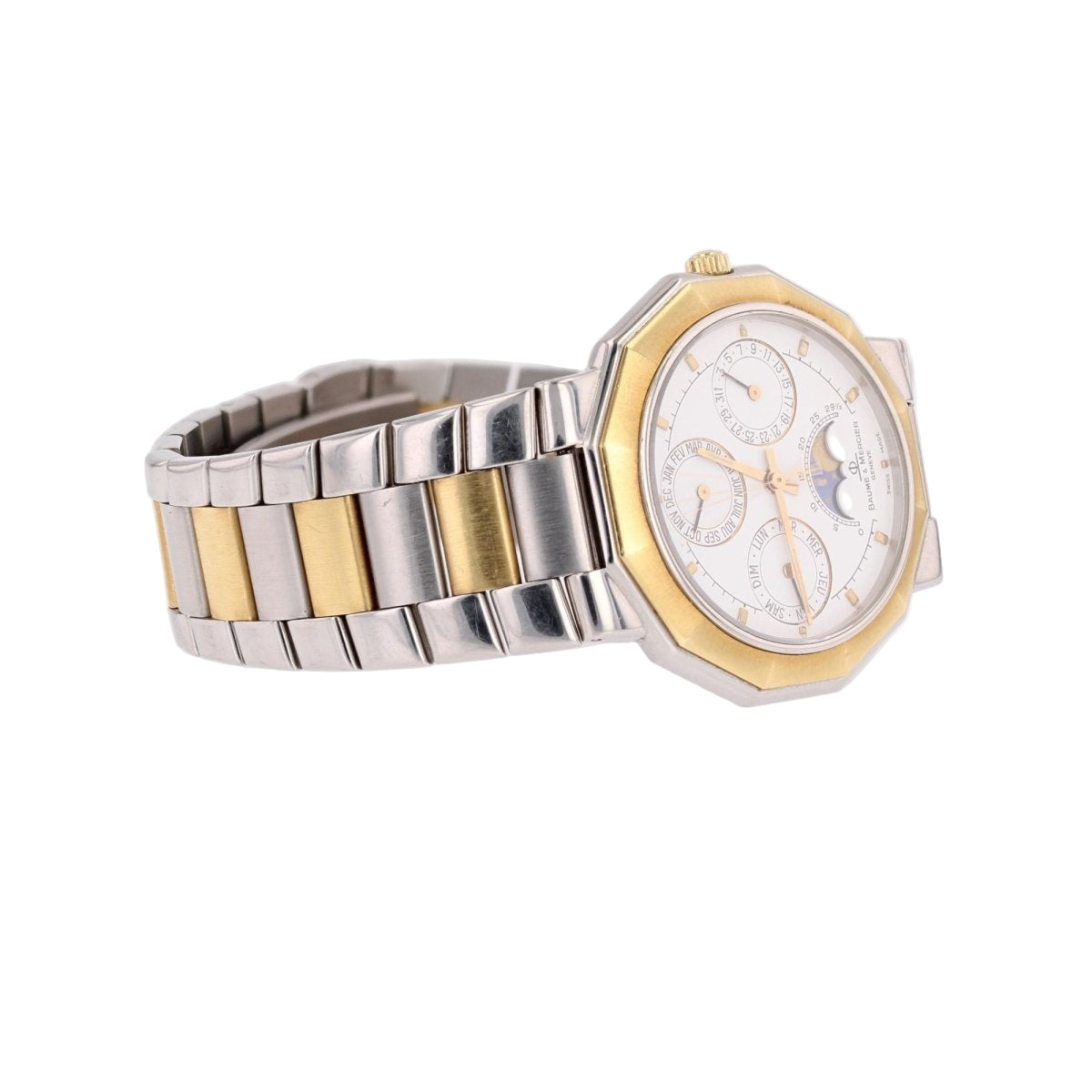 Montre BAUME ET MERCIER Riviera calendrier en acier et or - Castafiore