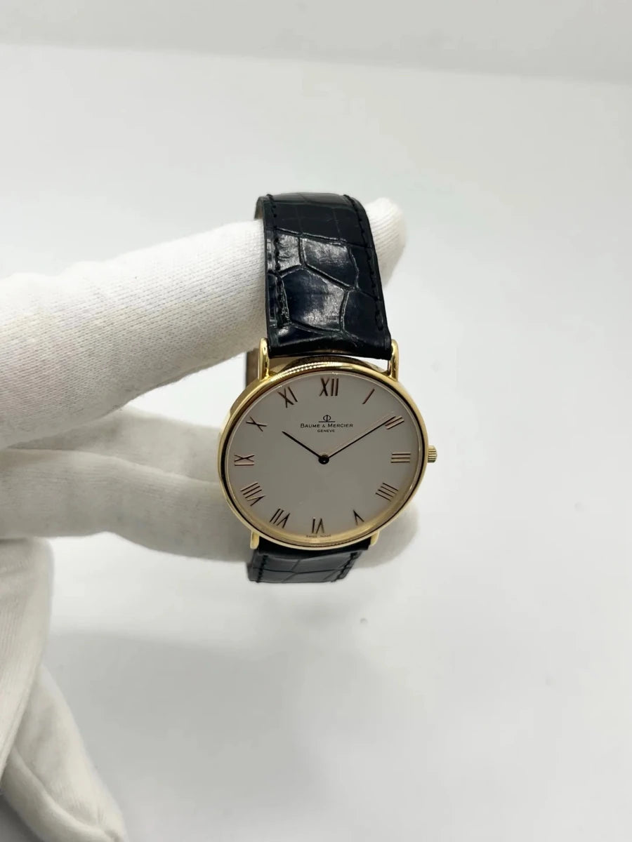 Montre BAUME & MERCIER "Classima" en or jaune, acier et cuir - Castafiore