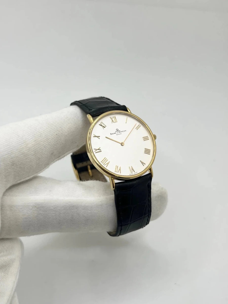 Montre BAUME & MERCIER "Classima" en or jaune, acier et cuir - Castafiore