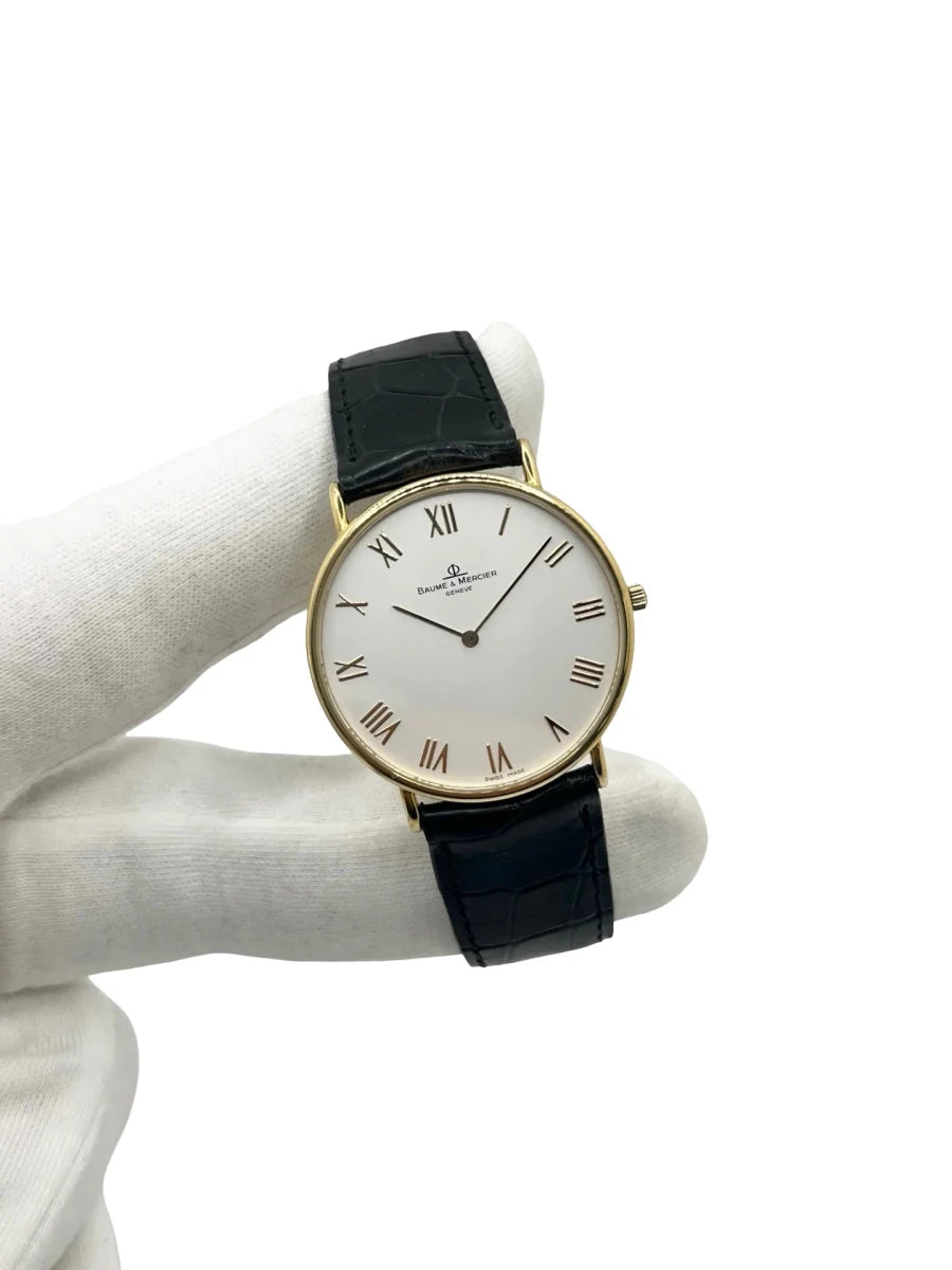 Montre BAUME & MERCIER "Classima" en or jaune, acier et cuir - Castafiore
