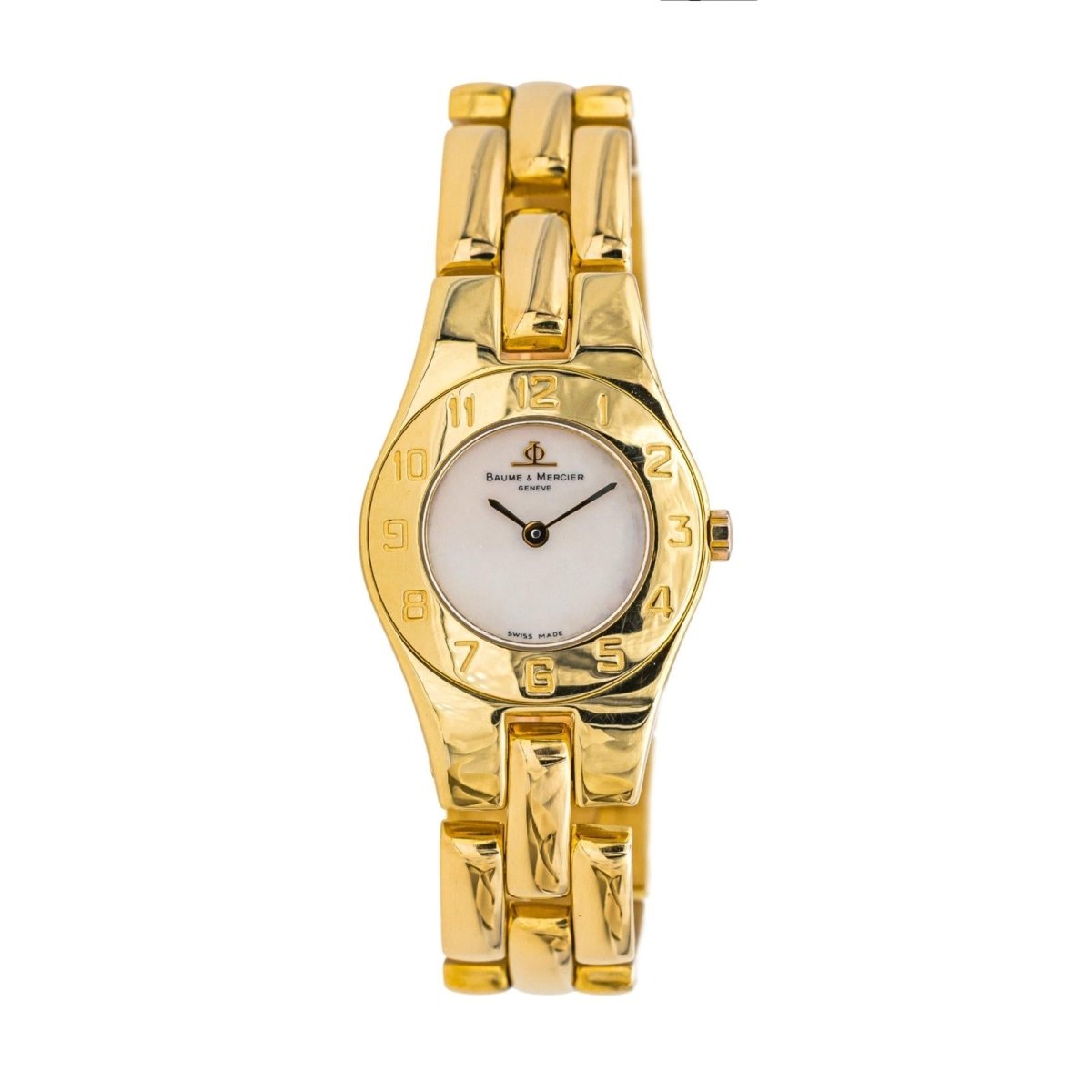 Montre BAUME & MERCIER en or jaune, nacre et quartz - Castafiore
