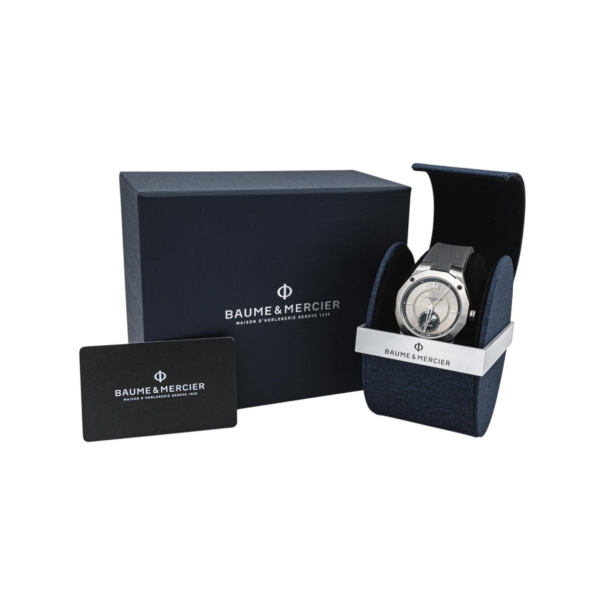 Montre BAUME & MERCIER "Riviera" en acier et caoutchouc - Castafiore