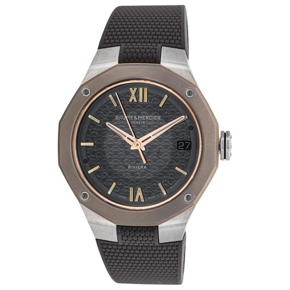 Montre BAUME & MERCIER "Riviera" en acier, titane et caoutchouc - Castafiore