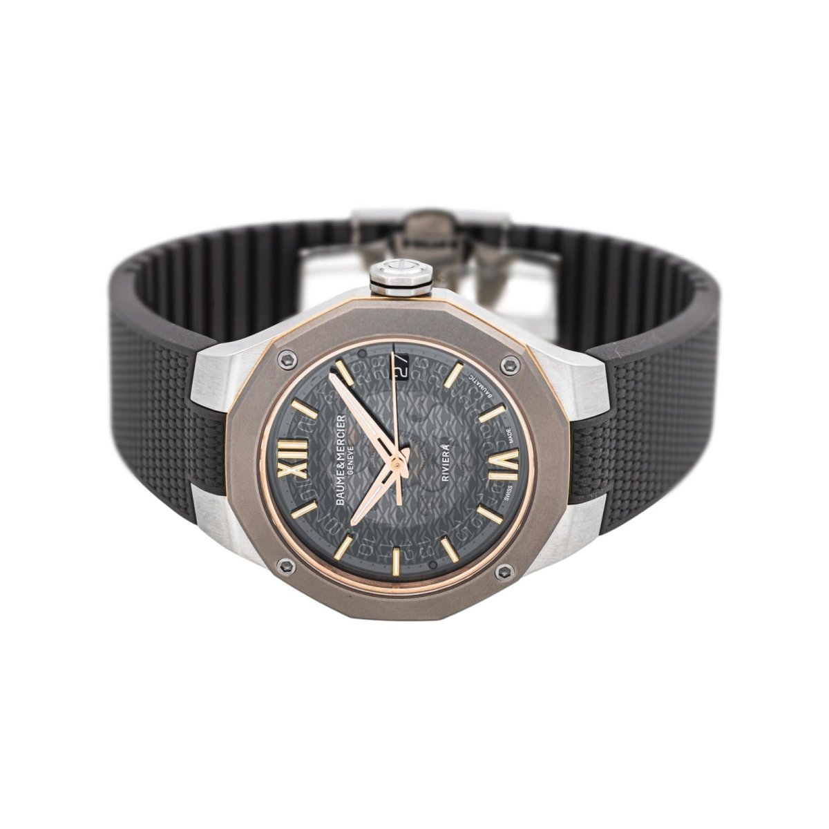 Montre BAUME & MERCIER "Riviera" en acier, titane et caoutchouc - Castafiore