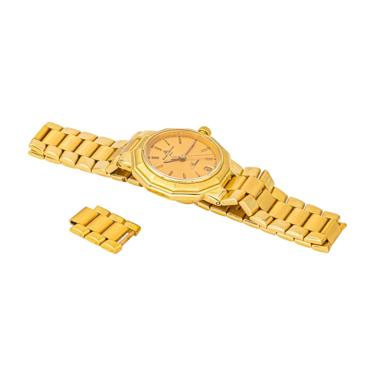 Montre BAUME & MERCIER "Riviera" en or jaune et quartz - Castafiore