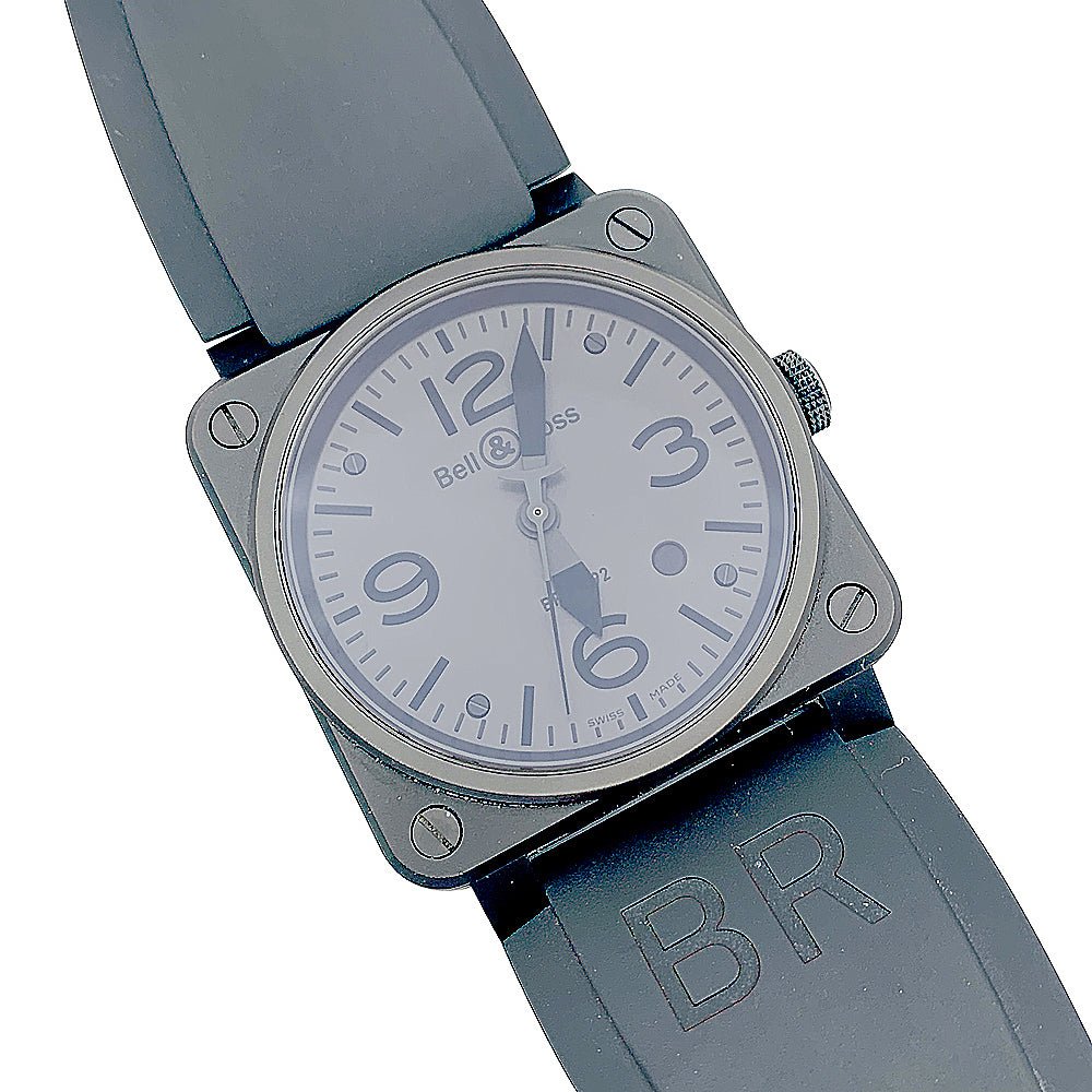 Montre BELL & ROSS "BR 03 Phantom" en céramique noire et caoutchouc - Castafiore