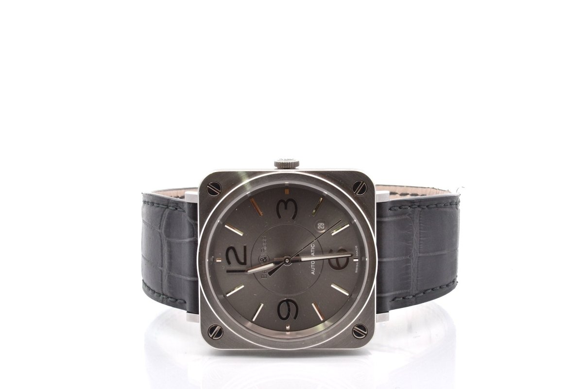 Montre BELL & ROSS "Brs - 92" en cuir et cristal - Castafiore