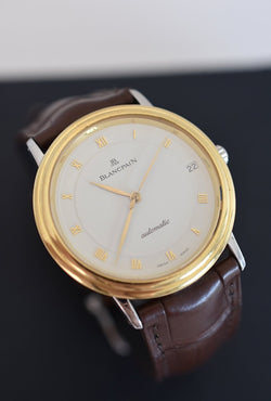 Montre BLANCPAIN Villeret Réf. 0095-1318, en acier et or jaune Cal. 9513 Automatique, vers 1990. - Castafiore