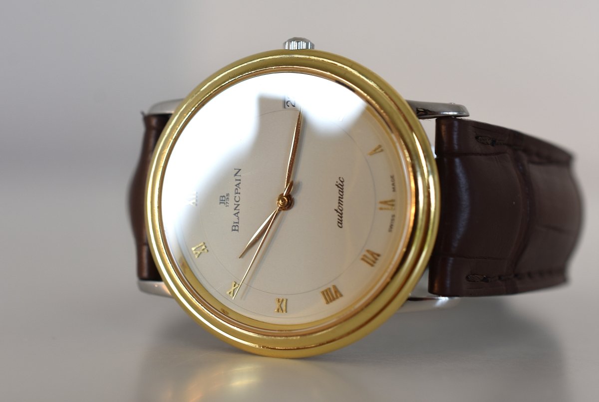 Montre BLANCPAIN Villeret Réf. 0095-1318, en acier et or jaune Cal. 9513 Automatique, vers 1990. - Castafiore