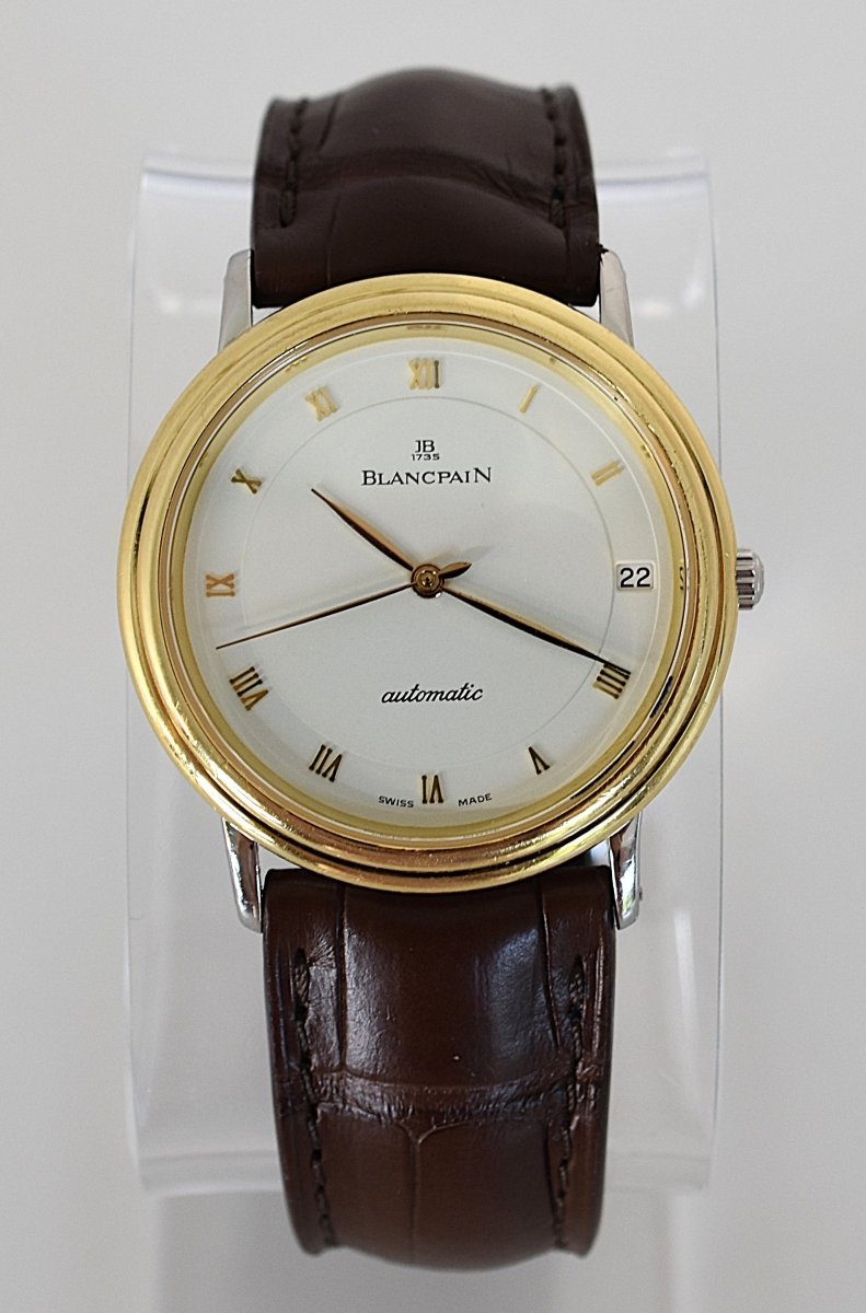 Montre BLANCPAIN Villeret Réf. 0095-1318, en acier et or jaune Cal. 9513 Automatique, vers 1990. - Castafiore