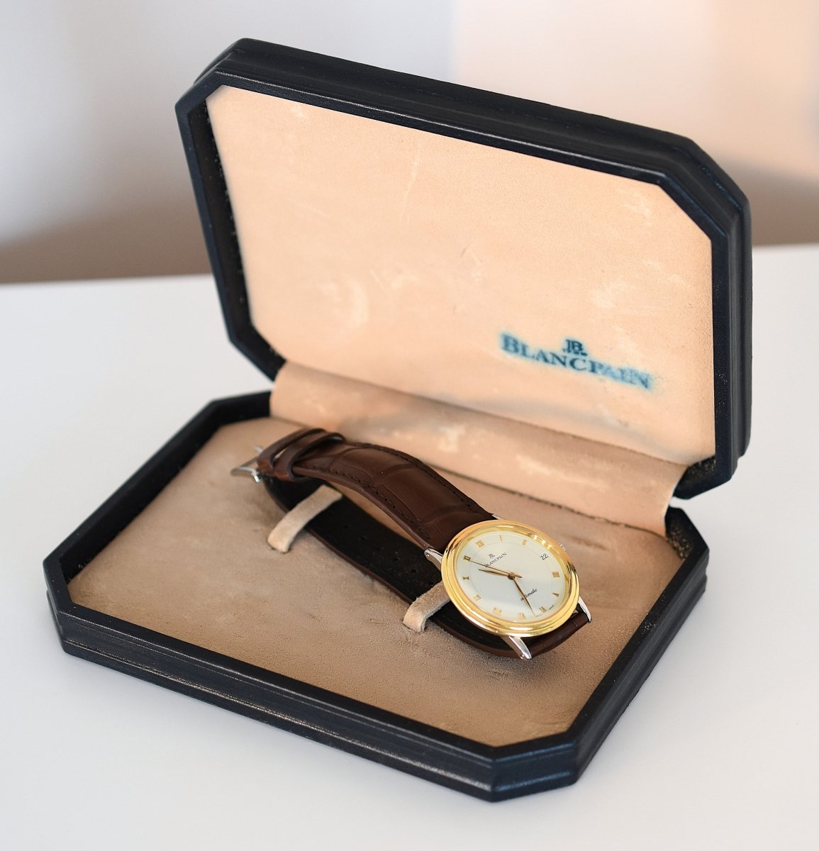 Montre BLANCPAIN Villeret Réf. 0095-1318, en acier et or jaune Cal. 9513 Automatique, vers 1990. - Castafiore