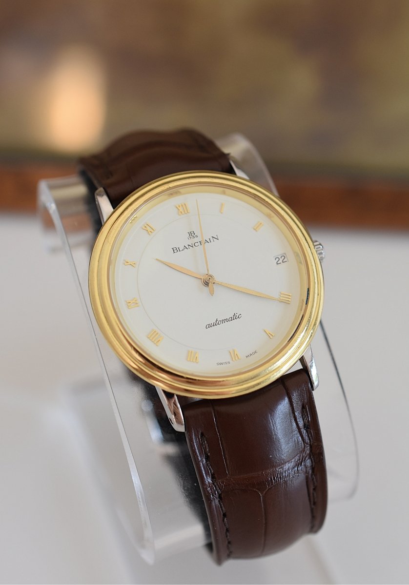 Montre BLANCPAIN Villeret Réf. 0095-1318, en acier et or jaune Cal. 9513 Automatique, vers 1990. - Castafiore