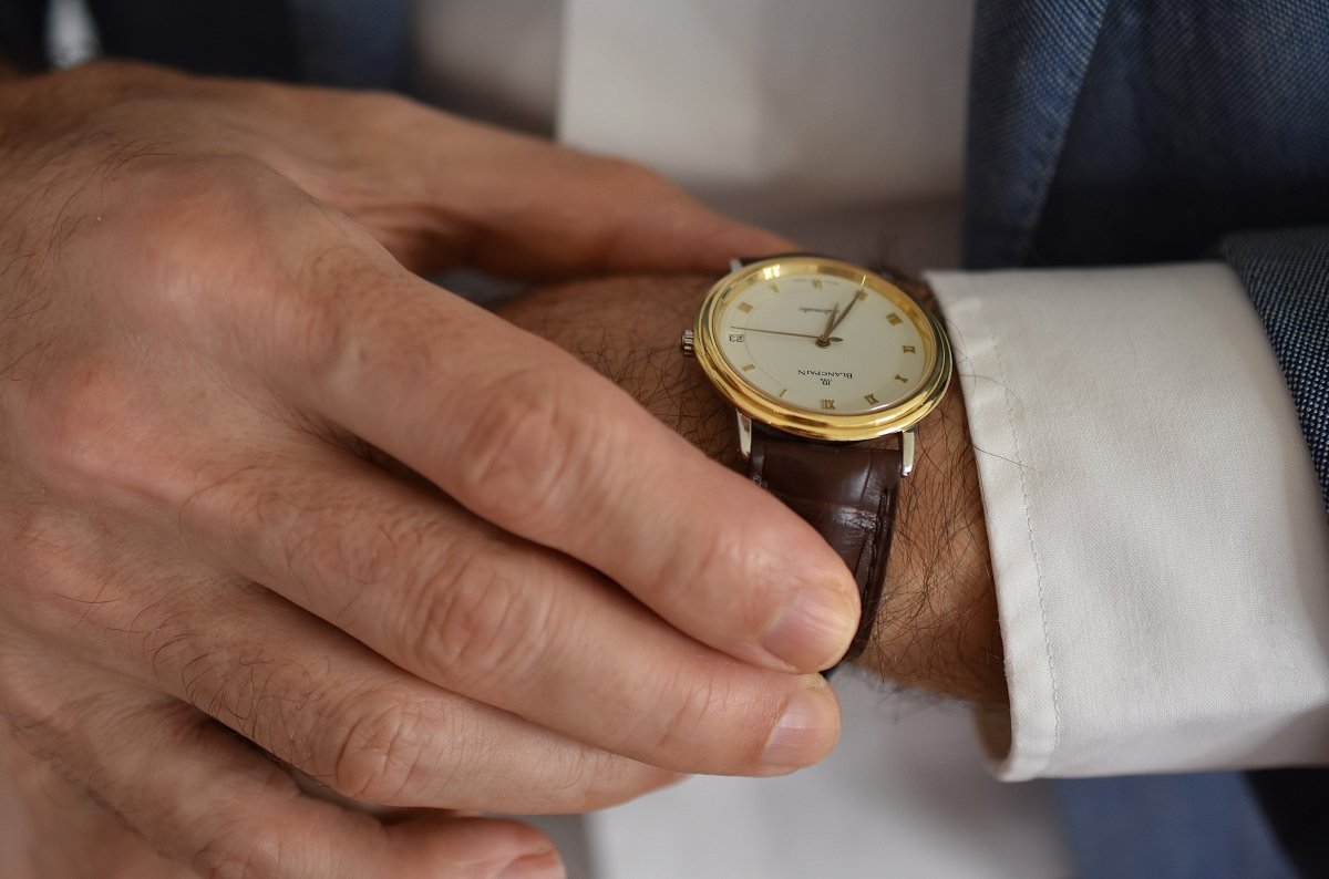 Montre BLANCPAIN Villeret Réf. 0095-1318, en acier et or jaune Cal. 9513 Automatique, vers 1990. - Castafiore